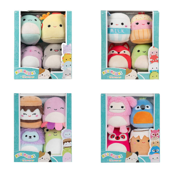 Λούτρινα Jazwares MicroMallows Σετ Με 4 Λούτρινα SquishMallows Διάφορα Σχέδια 6cm