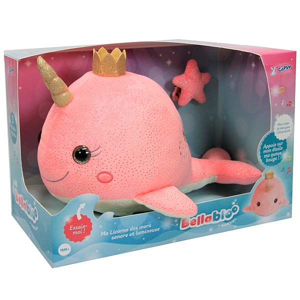 Fanatics Λούτρινος Μονόκερος Bellabloo Φάλαινα με Ήχο 35 εκ. για 1.5+ Ετών