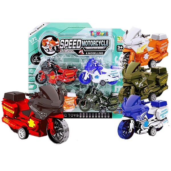 Σετ 4 Μότο 12cm Pull Back σε Καρτέλα 28x28cm ToyMarkt 902286