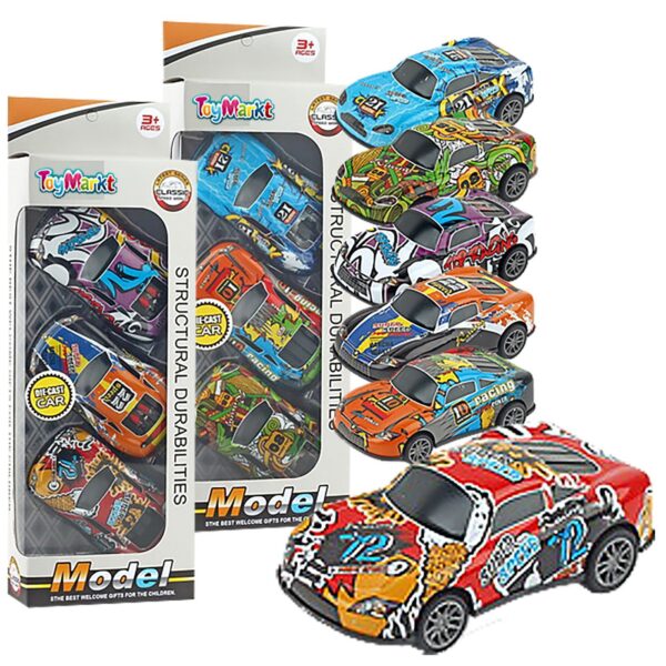 3 Αγωνιστικά Μεταλλικά Pull Back σε Κουτί 11x31x5cm ToyMarkt 902324