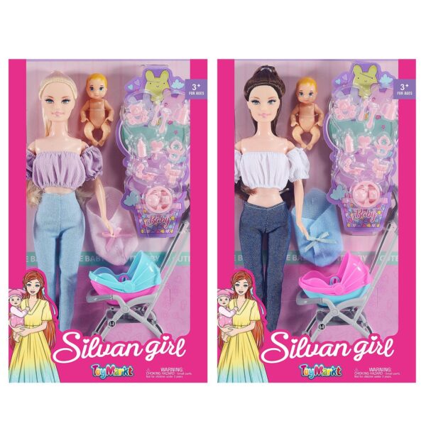 Κούκλα 29cm, Μωράκι & Καρότσι 20x32x5cm ToyMarkt 922102