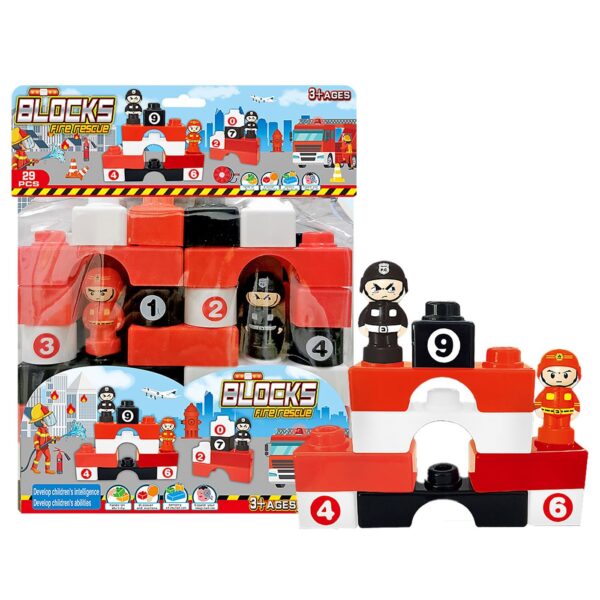 Τουβλάκια Πυροσβεστικό Σετ 28τεμ 24x28x7cm ToyMarkt 95453