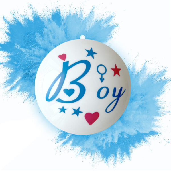 Μπάλα Gender Reveal Boy or Girl με Γαλάζια Πούδρα