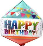 15" Μπαλόνι Happy Birthday Κύβος