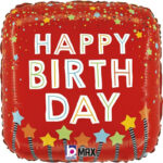 18'' Μπαλόνι Happy Birthday Κόκκινο