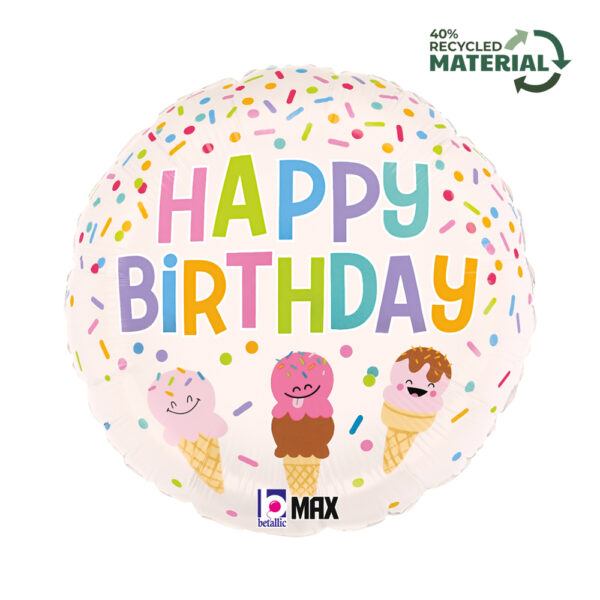 18'' Μπαλόνι ''Happy Birthday'' Παγωτά