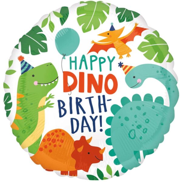 18" Μπαλόνι "Happy dino Birthday" Δεινόσαυροι