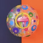 18″ Μπαλόνι Διάφανο Happy Birthday Cupcake - Image 3