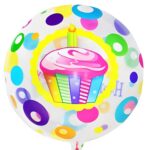 18″ Μπαλόνι Διάφανο Happy Birthday Cupcake - Image 4