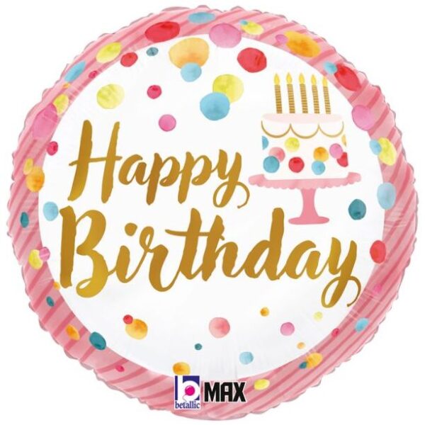 18″ Μπαλόνι Γενεθλίων ροζ Party Time