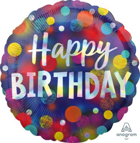 18" Μπαλόνι Happy Birthday Ιριδίζον
