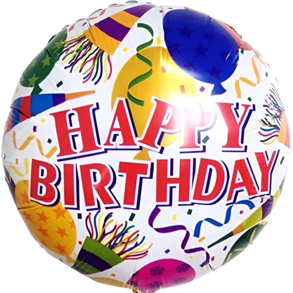 18" Μπαλόνι Happy Birthday καπελάκια & κομφετί