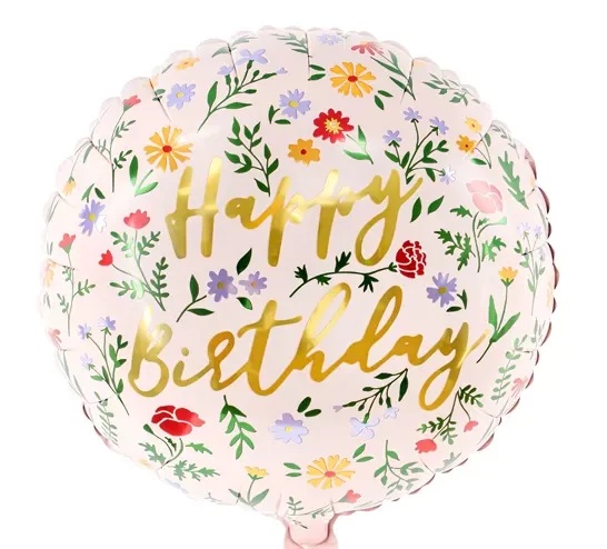 18" Μπαλόνι Happy Birthday φλοράλ