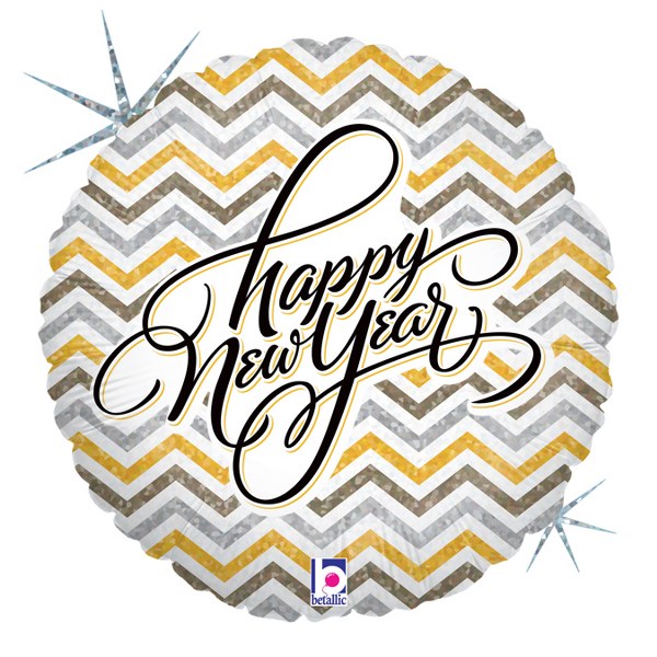 18″ Μπαλόνι Happy New Year Chevron