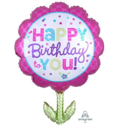 29" Μπαλόνι Happy Birthday Λουλούδι