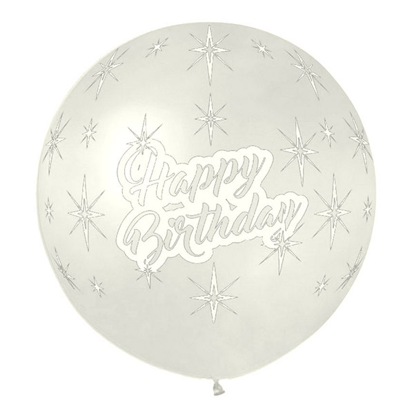 31" Μπαλόνι Τυπωμένο Happy Birthday με αστέρια