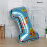 40″ Μπαλόνι Μπλε Αριθμός 1 Πύραυλος & Αρκουδάκι - Image 2