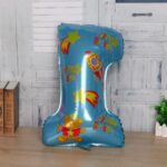 40″ Μπαλόνι Μπλε Αριθμός 1 Πύραυλος & Αρκουδάκι - Image 3