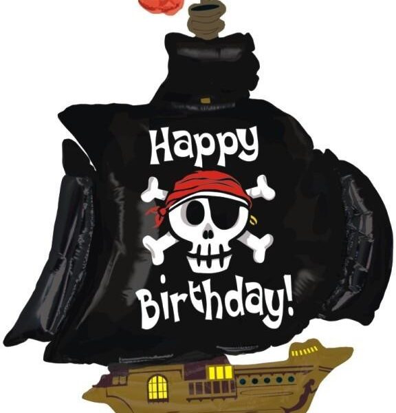 46" Μπαλόνι Πειρατικό Καράβι Happy Birthday