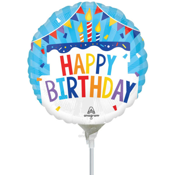 9" Mini Shape Μπαλόνι Τούρτα 'Happy Birthday'