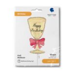 29" Μπαλόνι Ποτήρι Σαμπάνιας ''Happy Birthday'' - Image 2