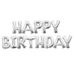 Μπαλόνια Happy Birthday Ασημί (13 τεμ)