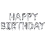 Σετ Μπαλόνια Γενεθλίων -"Happy Birthday" Ασημί (13 τεμ)