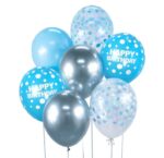 Σετ Μπαλόνια γενεθλίων Γαλάζιο & Ασημί (7 τεμ)