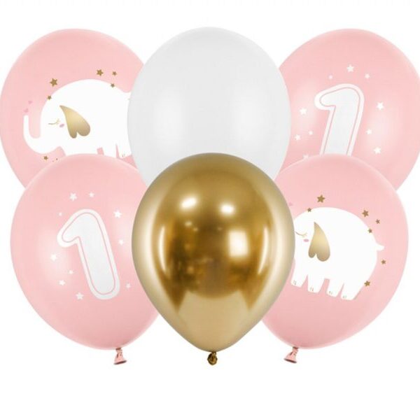 Σετ Μπαλόνια No1 ελεφαντάκι ροζ (6 τεμ)