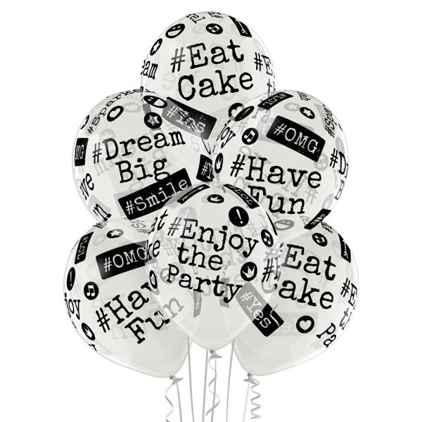 Σετ μπαλόνια Party Hashtags (6 τεμ) - Image 1