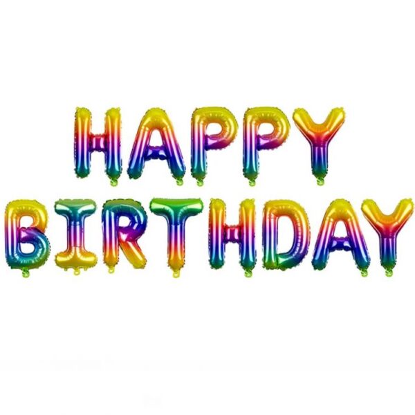 Σετ μπαλονιών "Happy Birthday" Rainbow (13 τεμ)