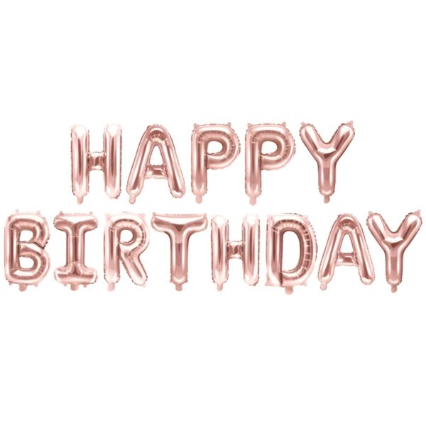 Σετ μπαλονιών "Happy Birthday" Rosegold (13 τεμ)