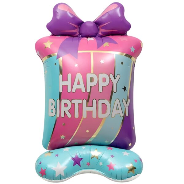 Standing Μπαλόνι Δώρο Γενεθλίων ροζ-γαλάζιο